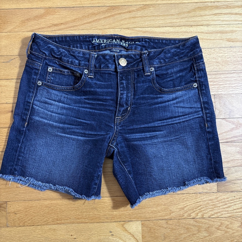 American Eagle Shorts Womens Size 4 Boy Midi Jean Denim Cutoff Boho Beach Casual